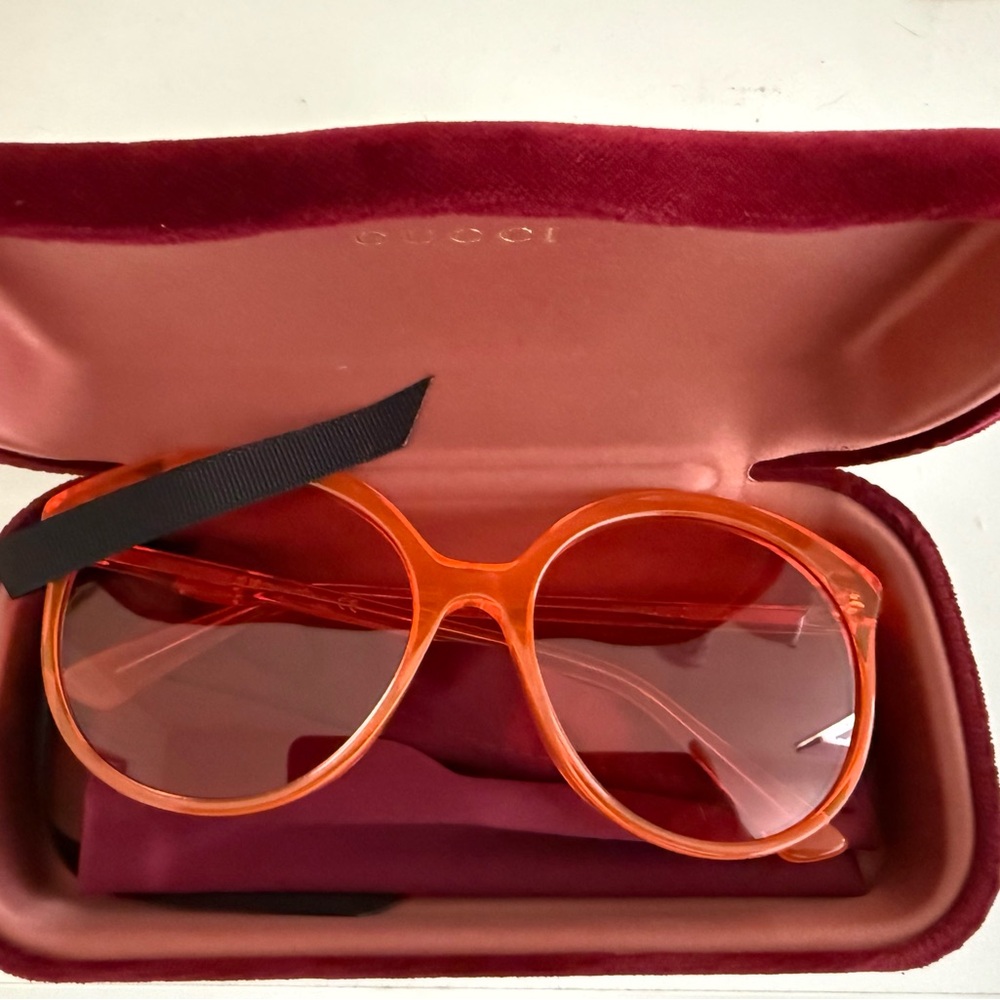 Gucci Orange Oversized Sunglasses with Gradient Lenses